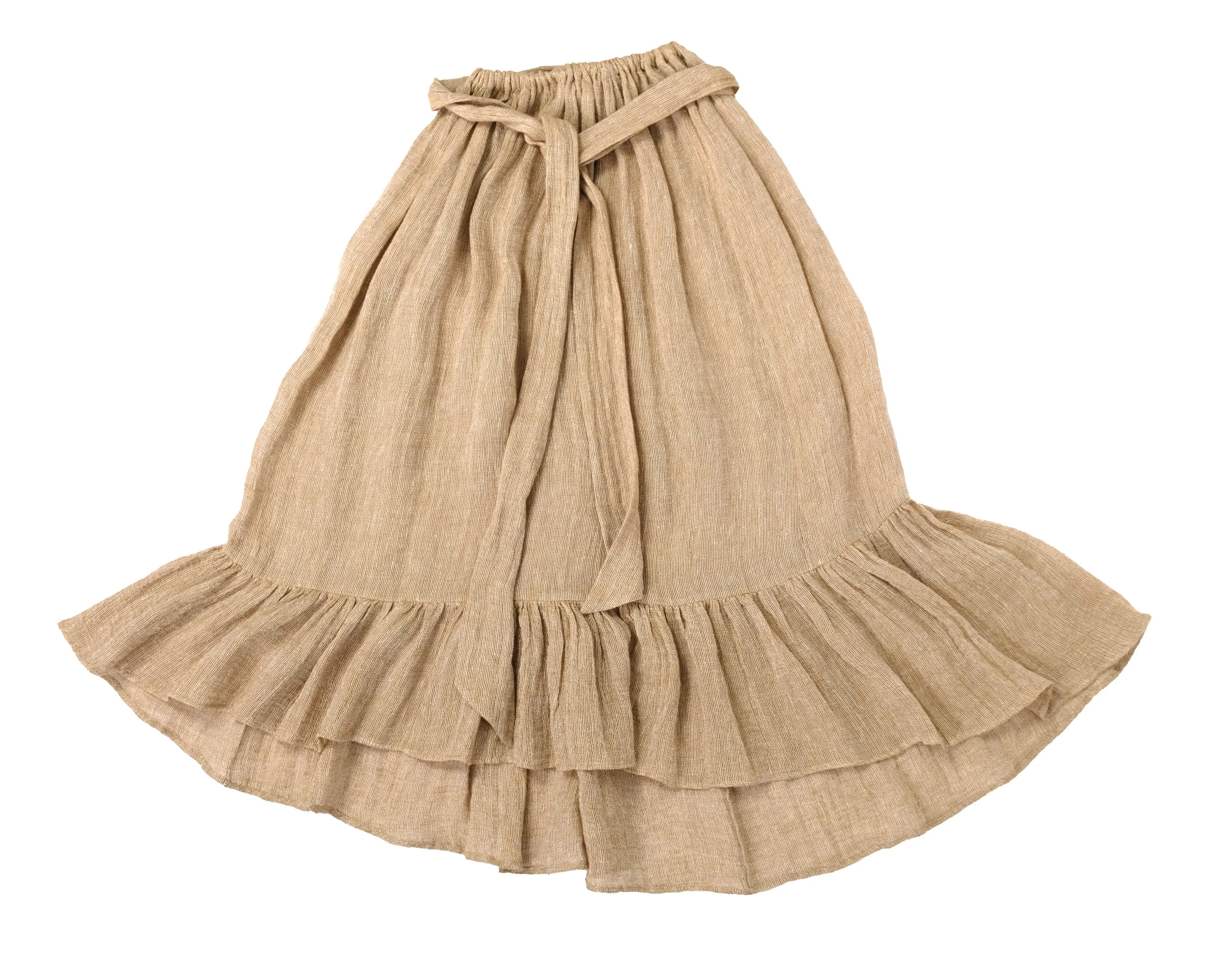 Tiered Summer Maxi Skirt in Woven Linen, UK10-12