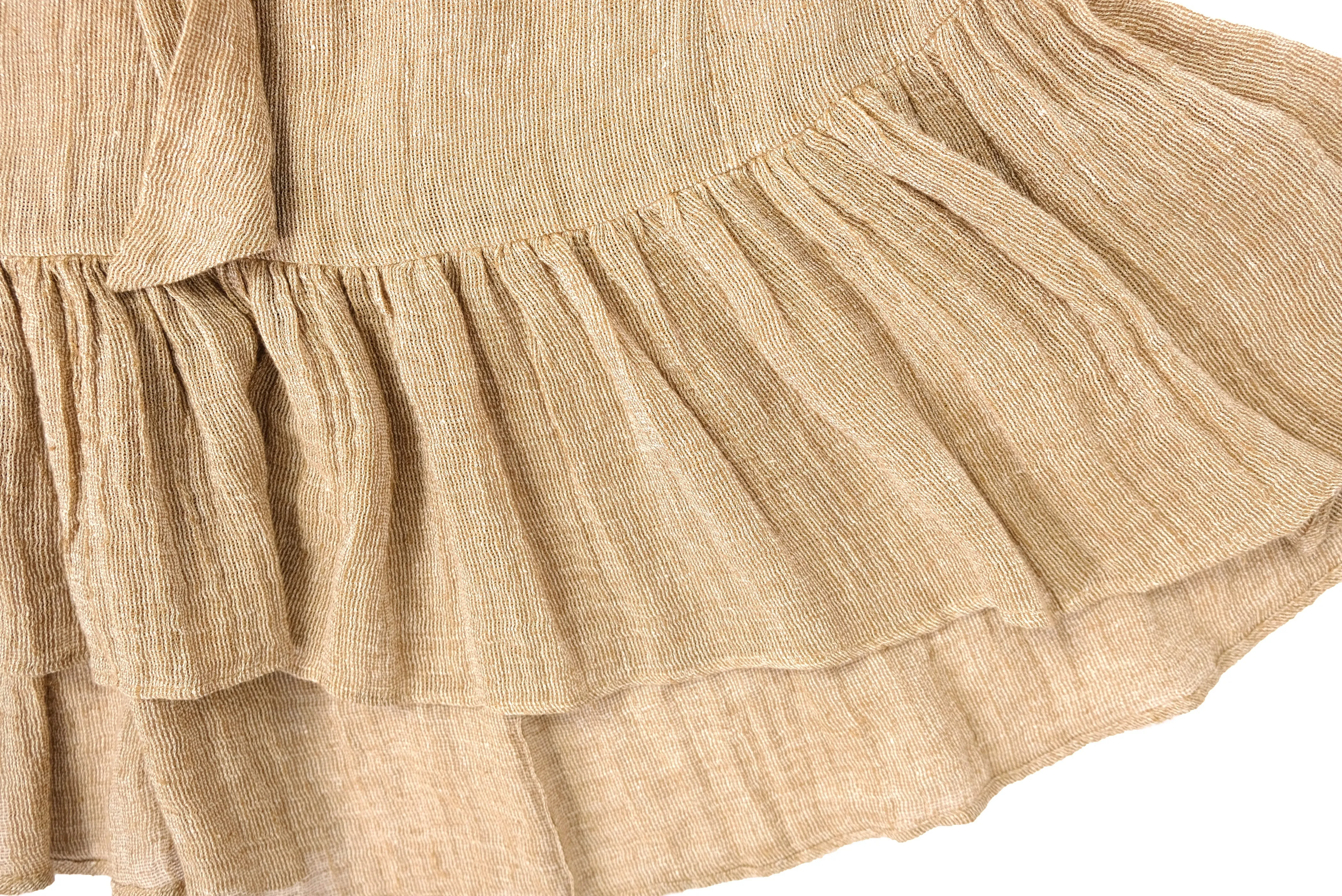 Tiered Summer Maxi Skirt in Woven Linen, UK10-12