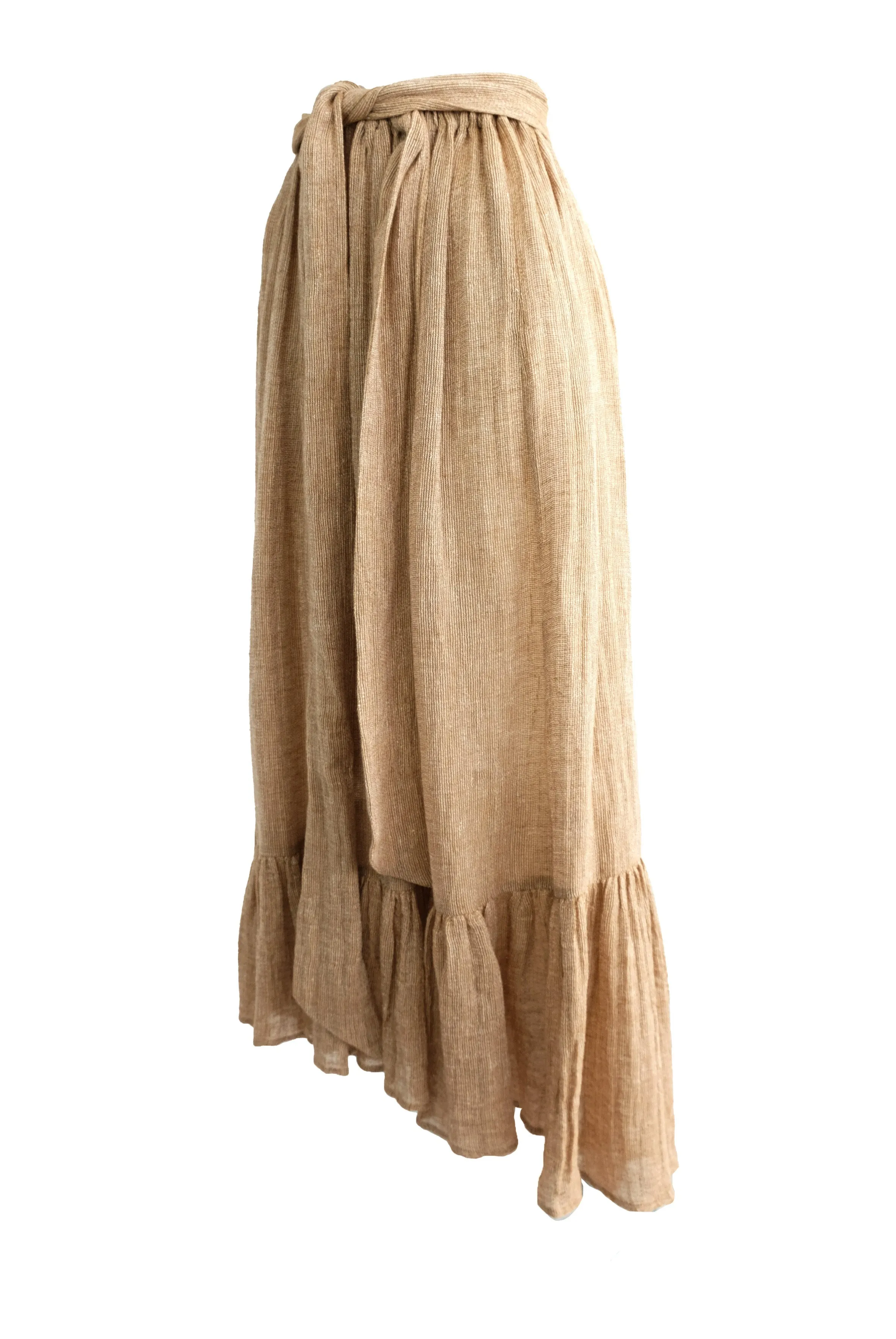 Tiered Summer Maxi Skirt in Woven Linen, UK10-12