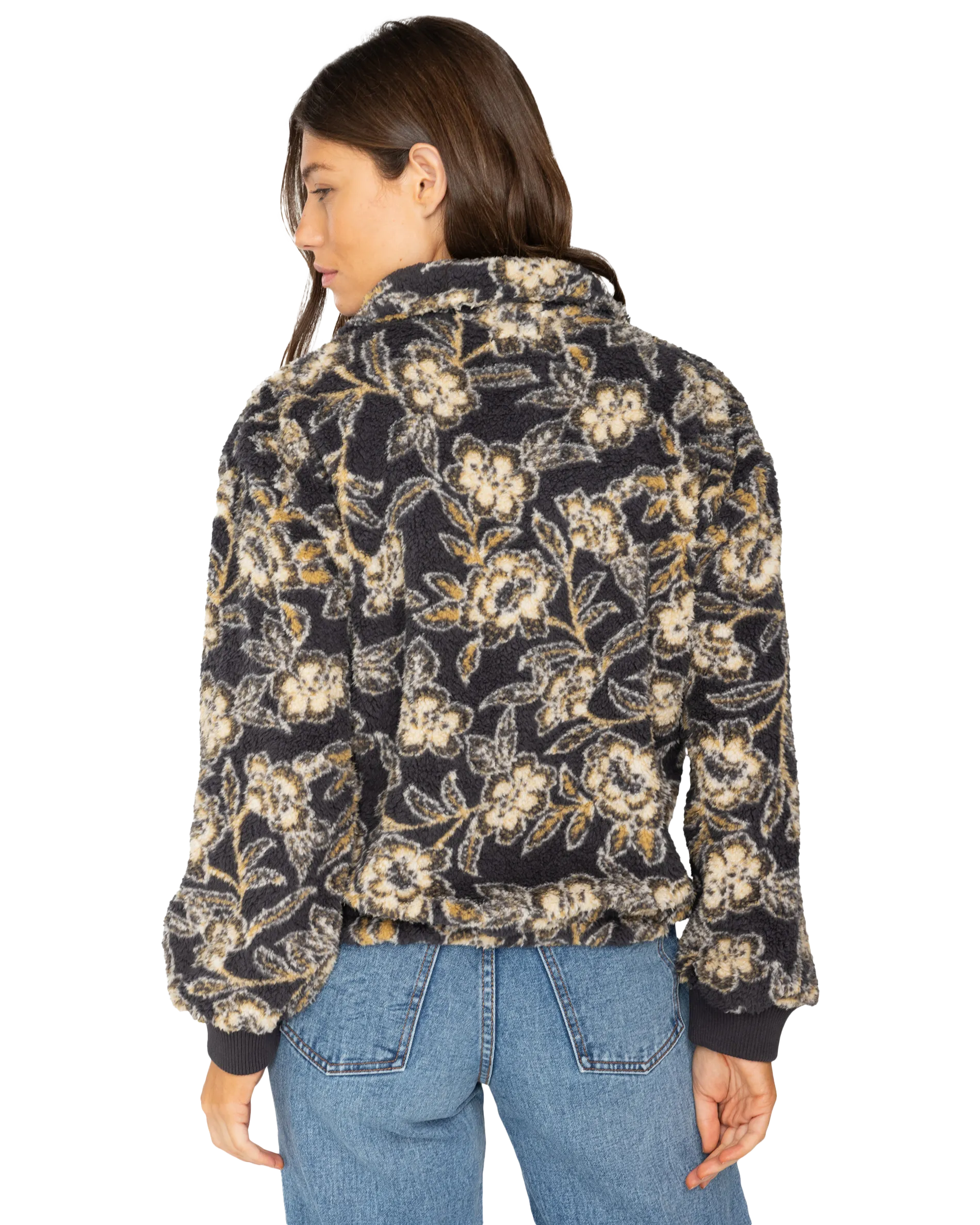 Time Off Fleece Jacket in Black Sands