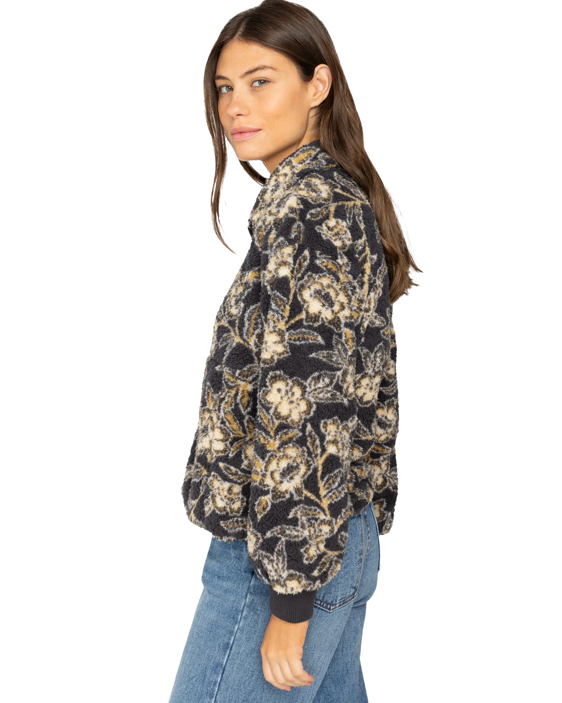 Time Off Fleece Jacket in Black Sands