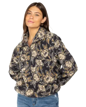 Time Off Fleece Jacket in Black Sands