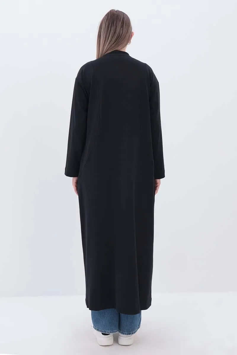 TLD Women Allday Black Pocketed Judge Collar Overcoat - Rohnert Park