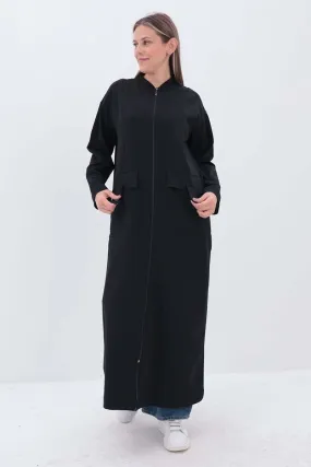 TLD Women Allday Black Pocketed Judge Collar Overcoat - Rohnert Park