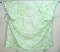 Unused Green Polyester Juban - Kimono Underwear - Chimono Ropa Interior Bumpy Light Green Washable