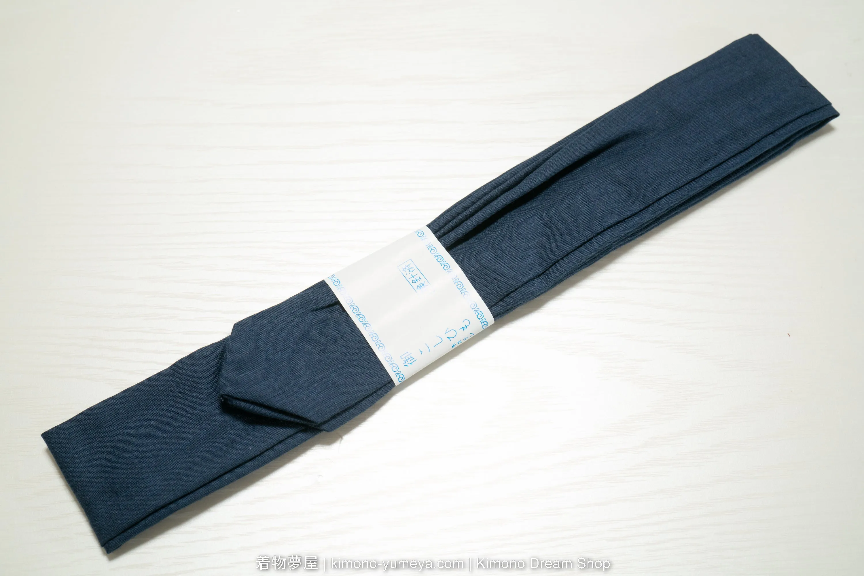 Unused Men's Koshihimo - Brand New Set of Two Japanese Kitsuke Accessory for Men's Kimono - 100% Moslin Wool Dark Blue - Traditional Blue Koshi Himo Male Clothing