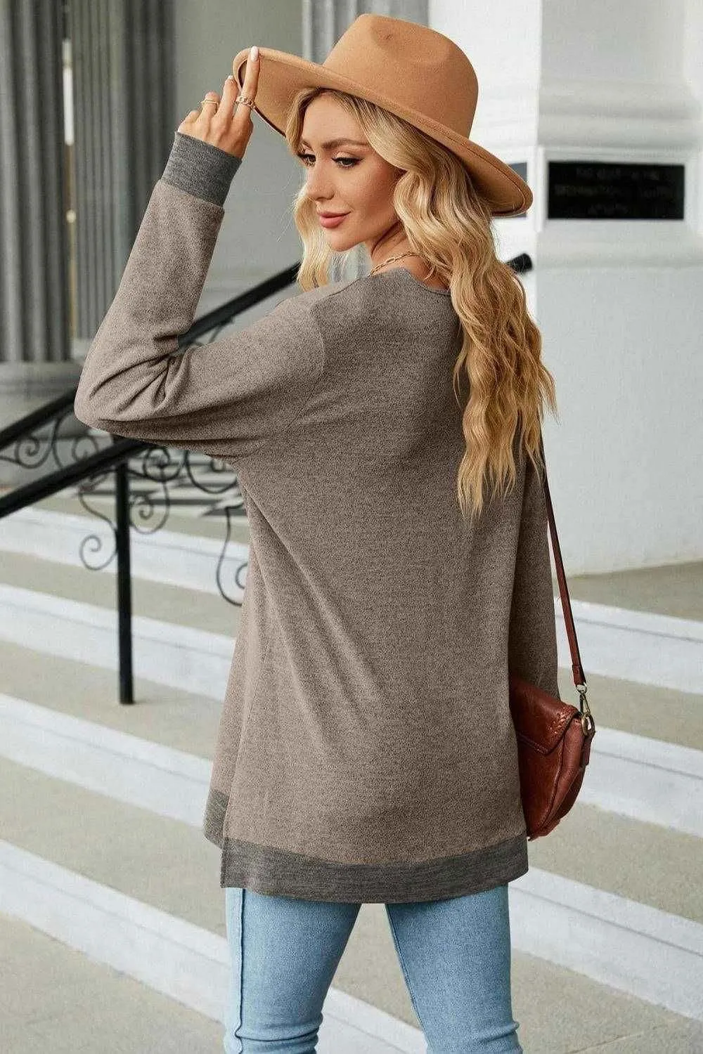 V-Neck Long Sleeve T-Shirt - Chic and Comfortable Style
