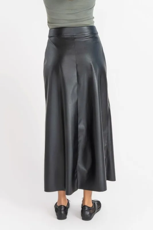Vegan Leather Maxi Skirt