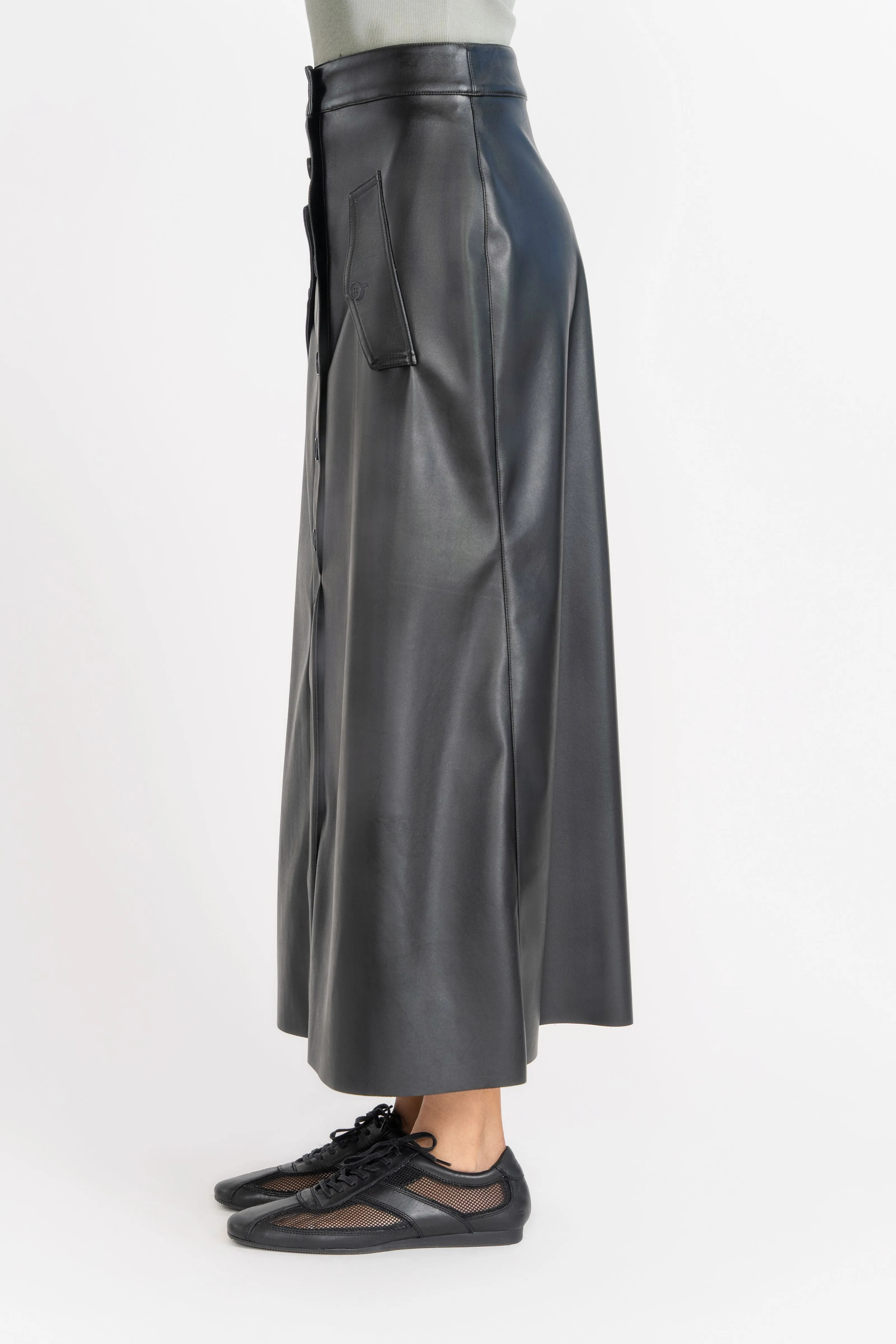 Vegan Leather Maxi Skirt