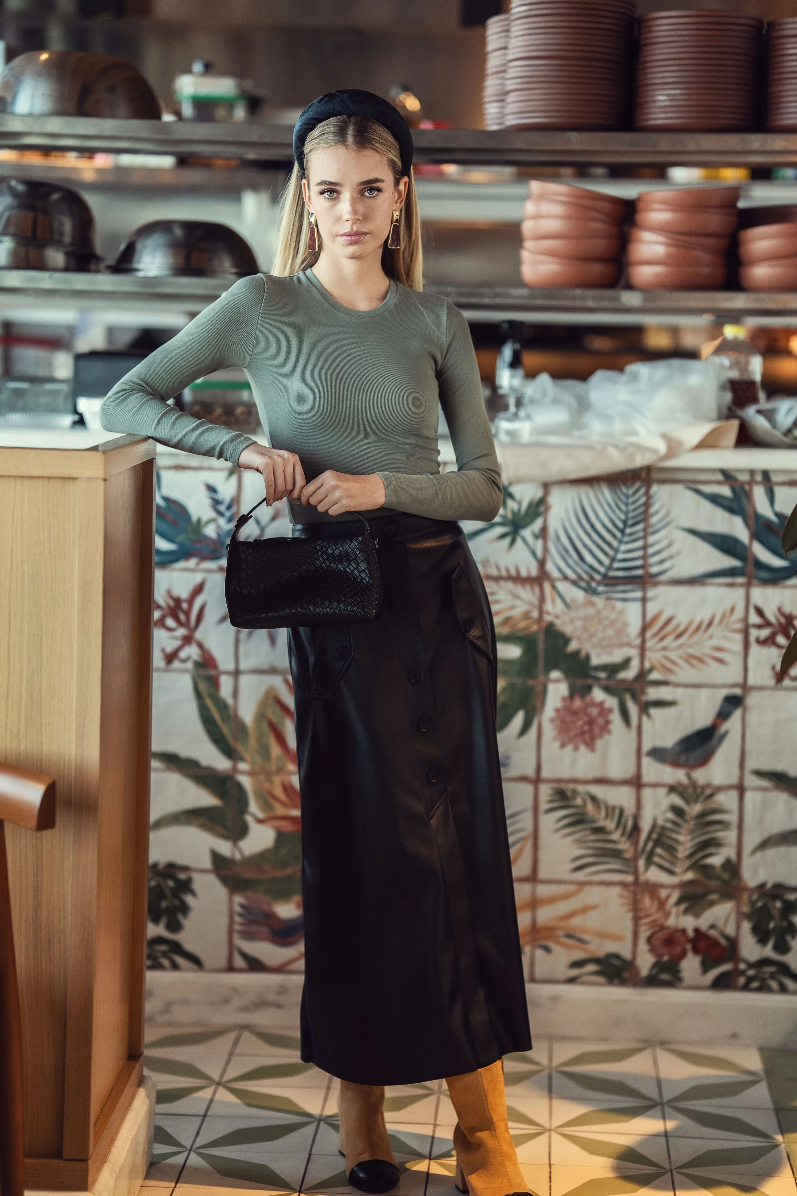 Vegan Leather Maxi Skirt