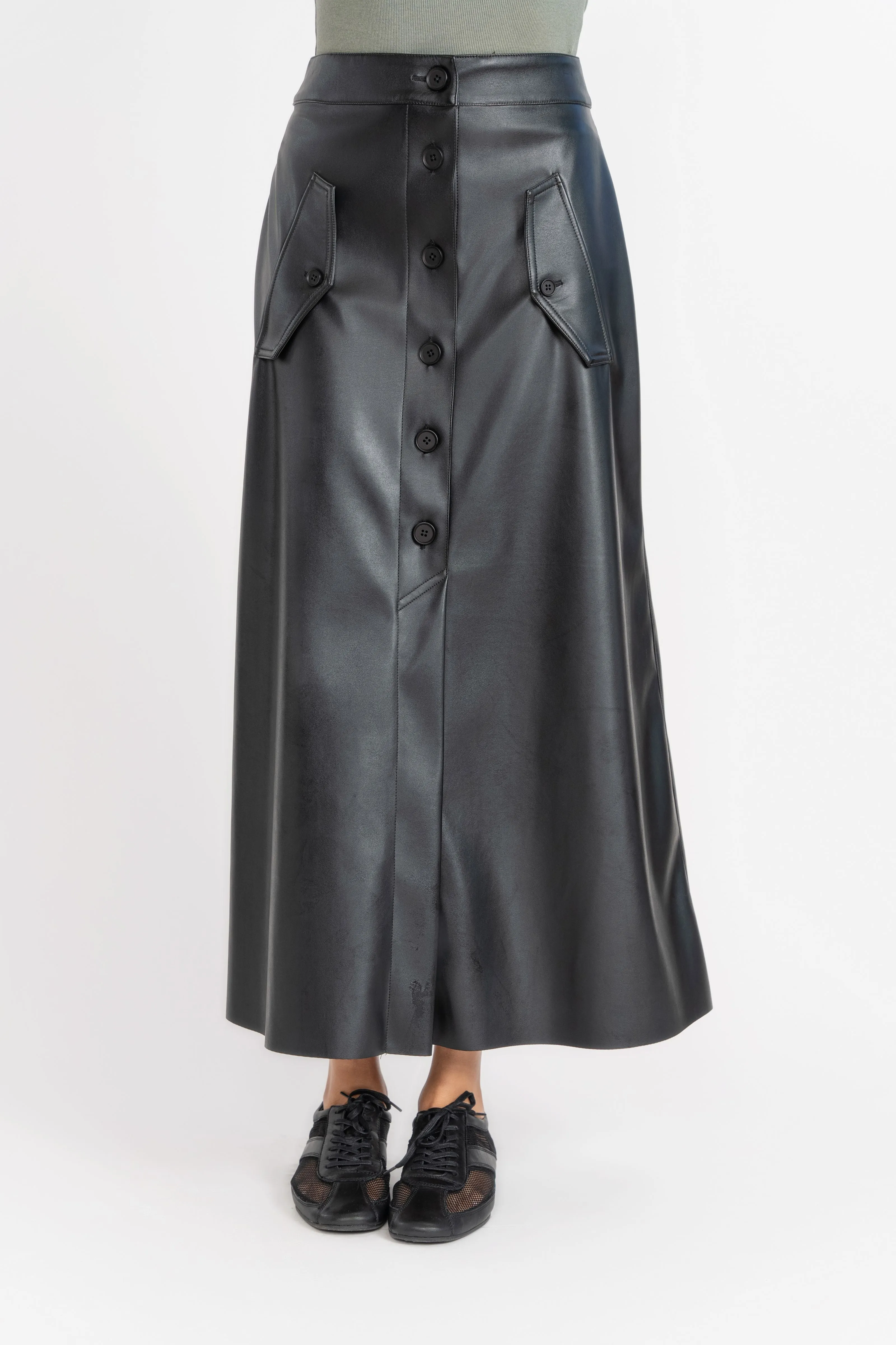 Vegan Leather Maxi Skirt