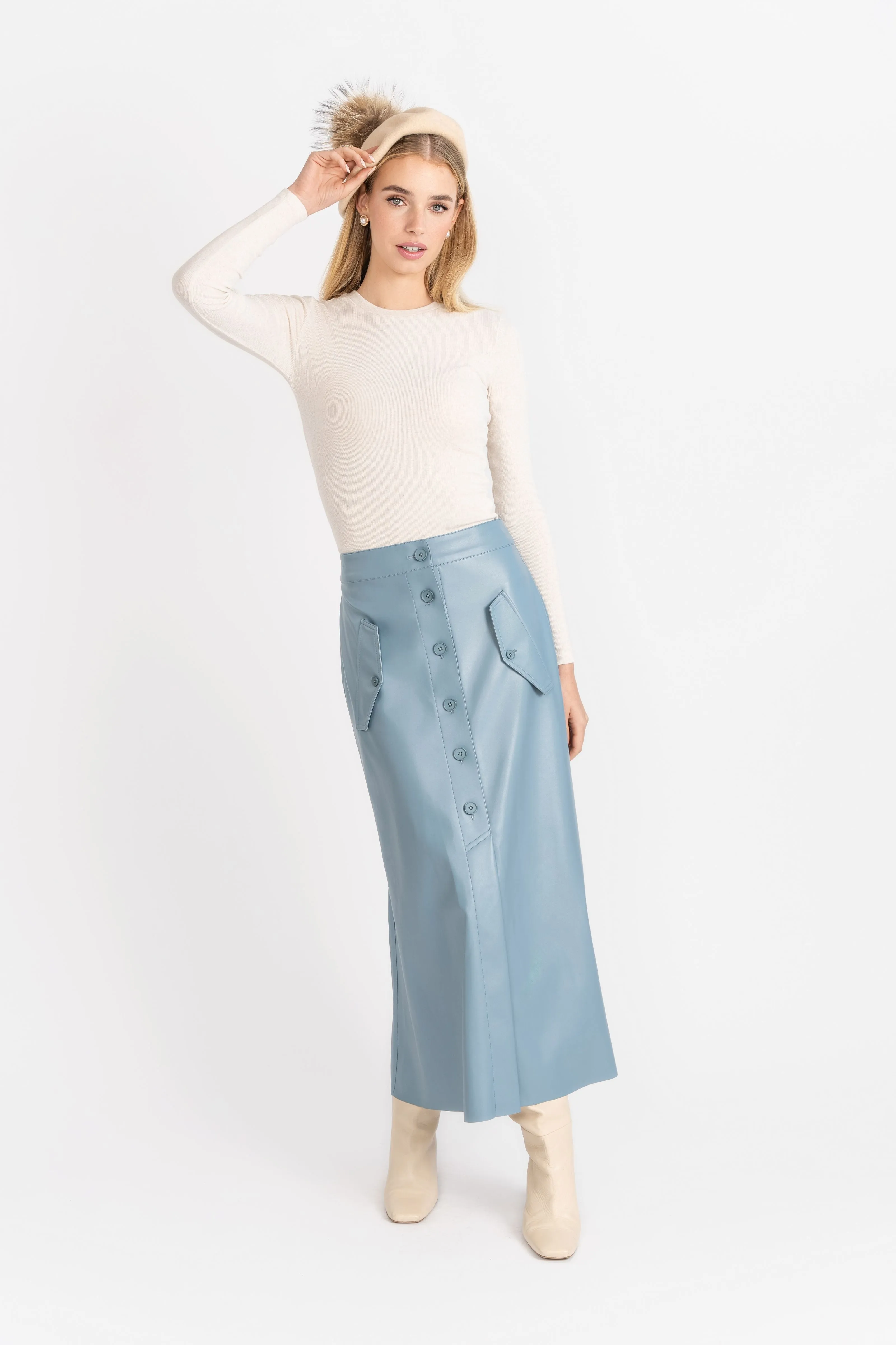 Vegan Leather Maxi Skirt
