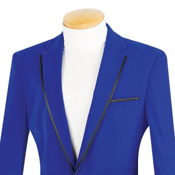 Velvet Regular Fit Men's Blazer in Royal Blue