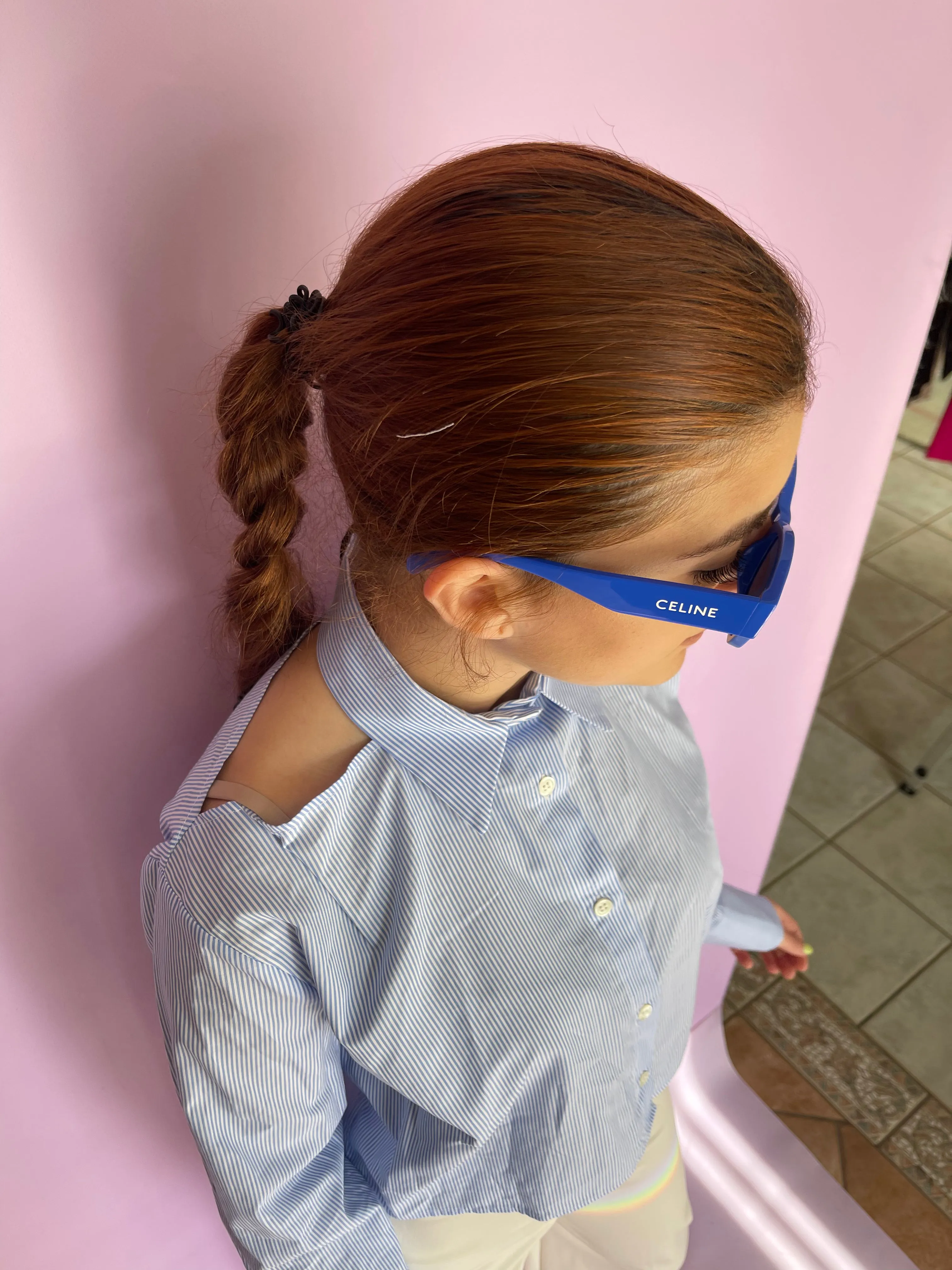 Vicolo striped cut out shirt