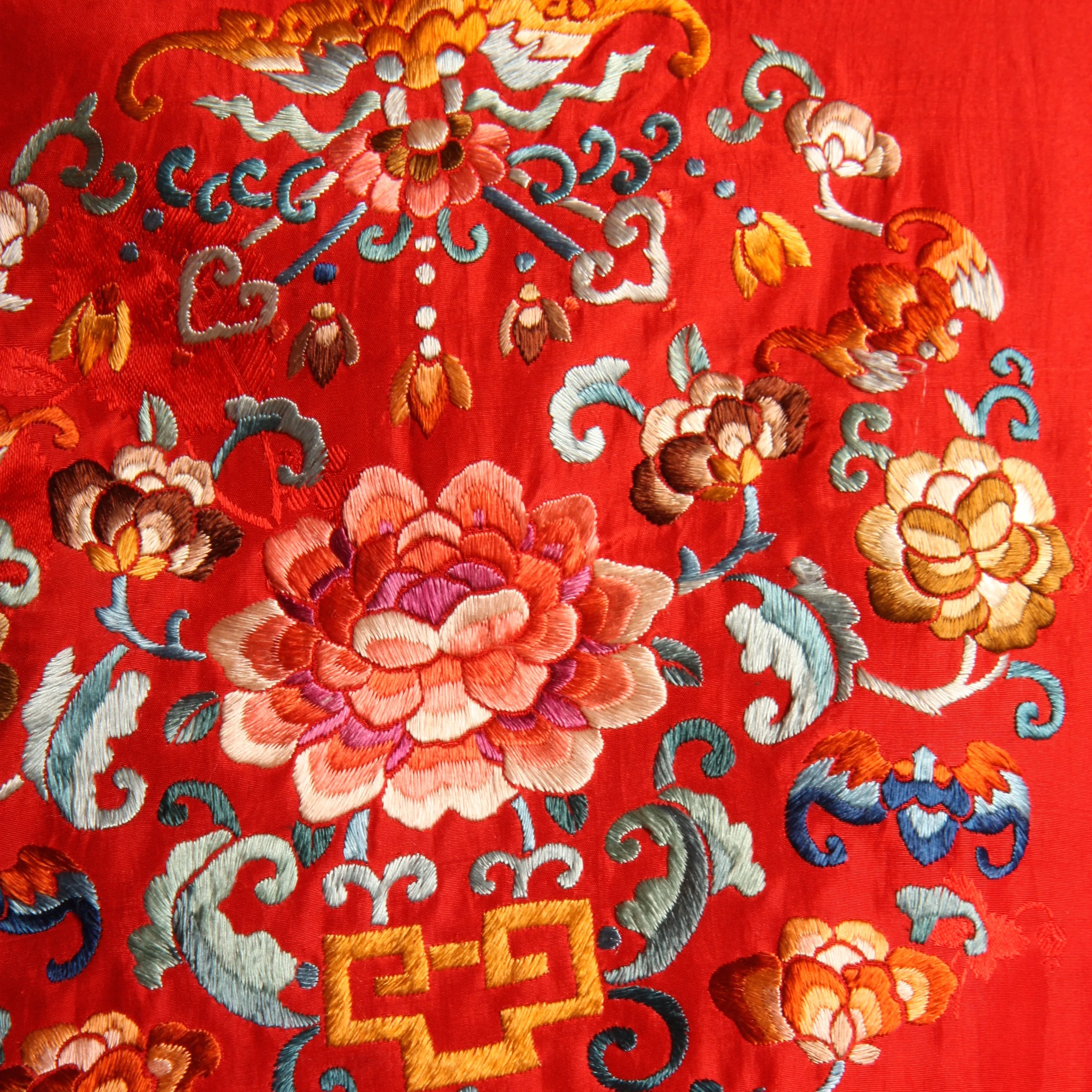 Vintage 40's Embroidered Chinese Silk Pajama Set