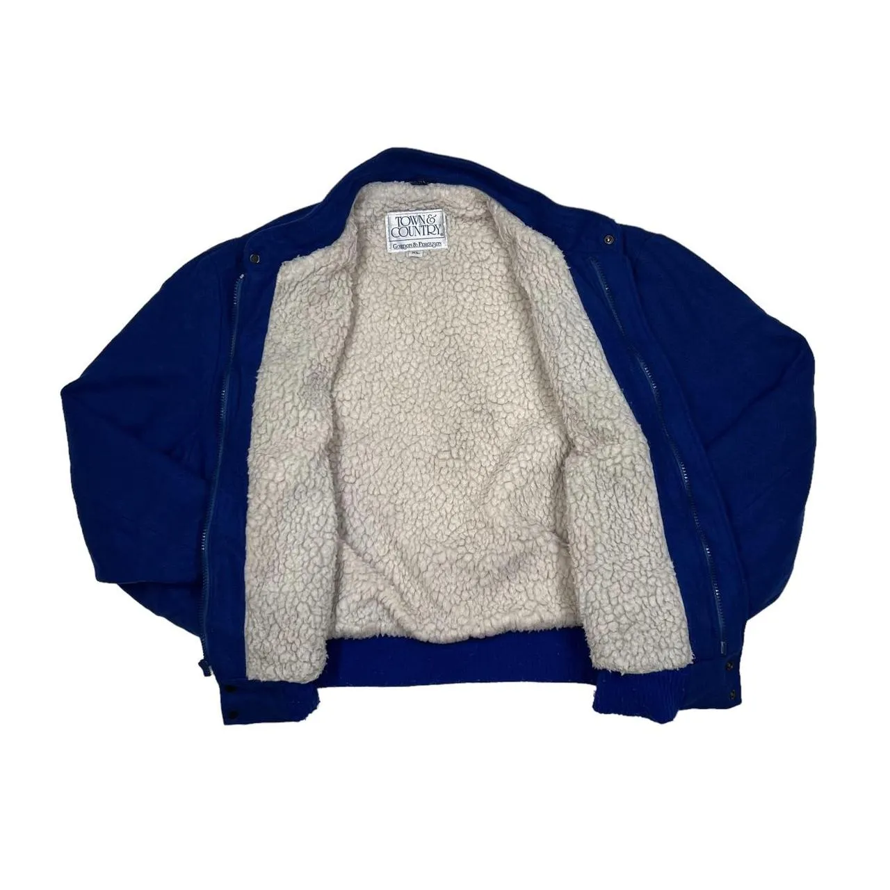 Vintage 90’s TOWN & COUNTRY Gordon & Ferguson Sherpa Fleece Lined Bomber Varsity Jacket