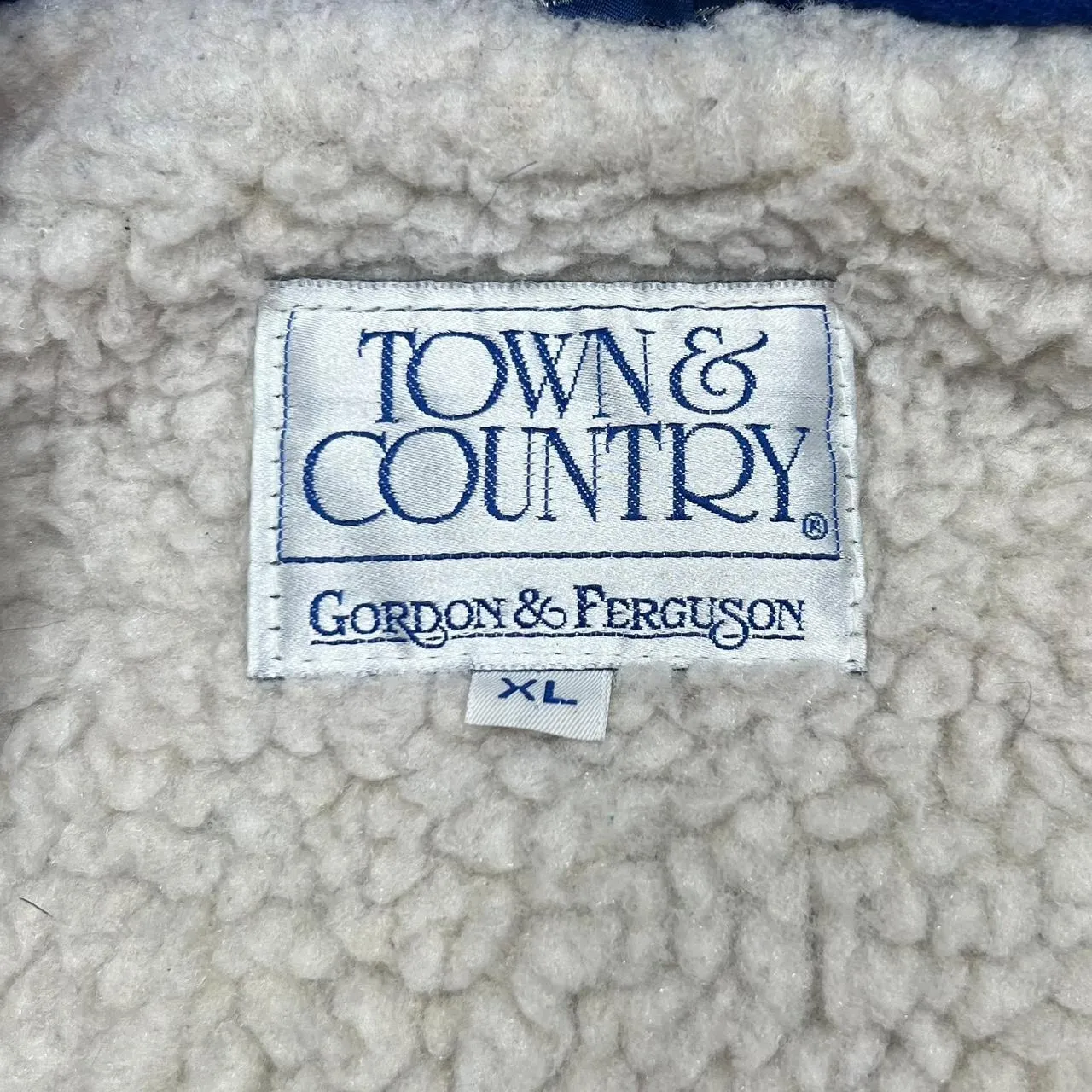 Vintage 90’s TOWN & COUNTRY Gordon & Ferguson Sherpa Fleece Lined Bomber Varsity Jacket