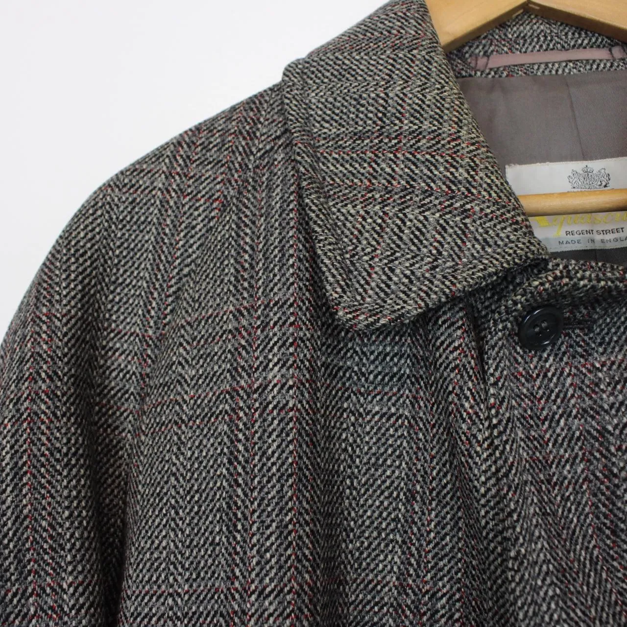 Vintage Aquascutum Tweed Lambswool Overcoat Medium