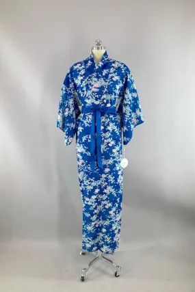 Vintage Blue Cotton Kimono