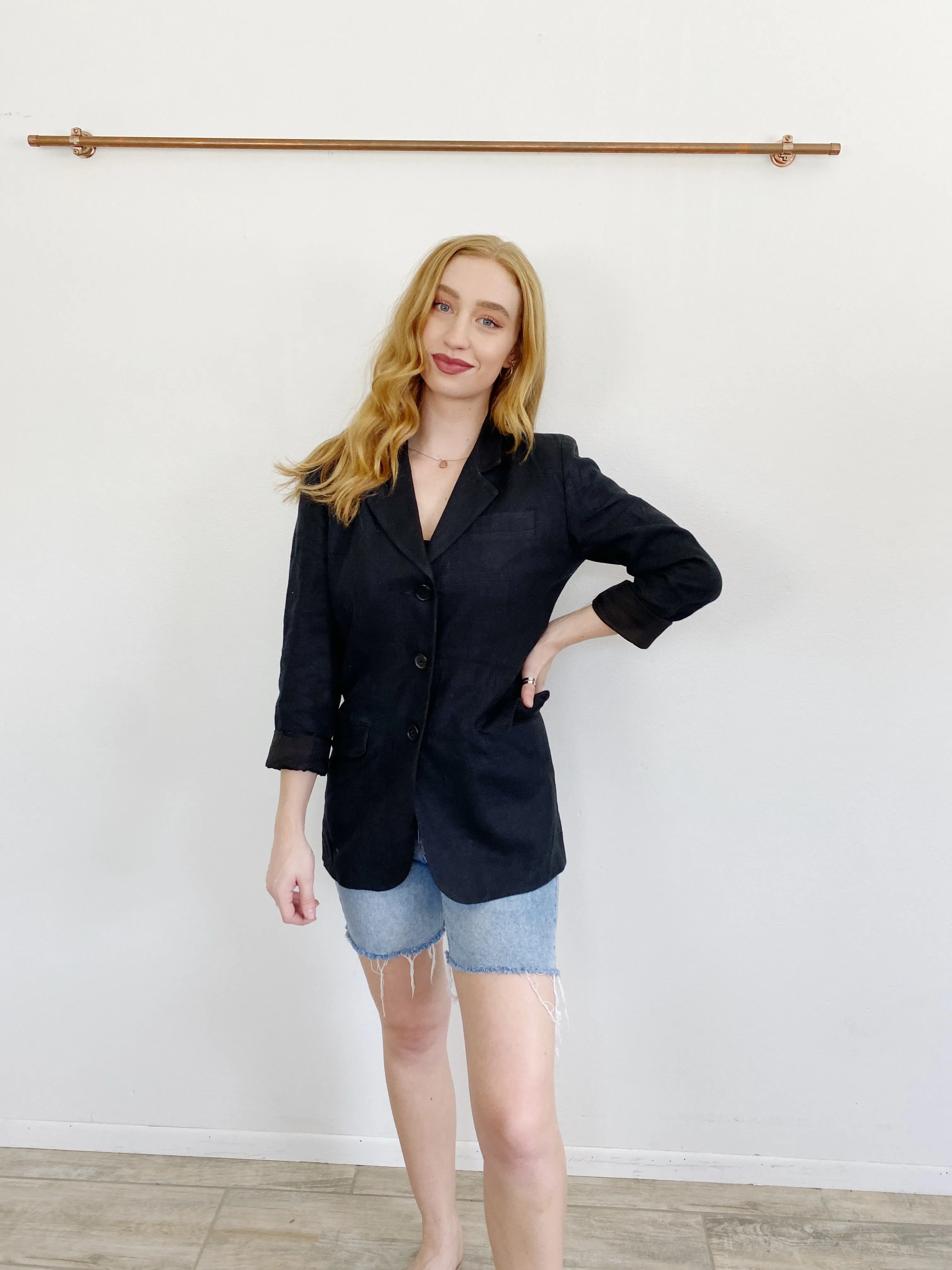 Vintage Clifford & Wills Linen Black Blazer Jacket 4