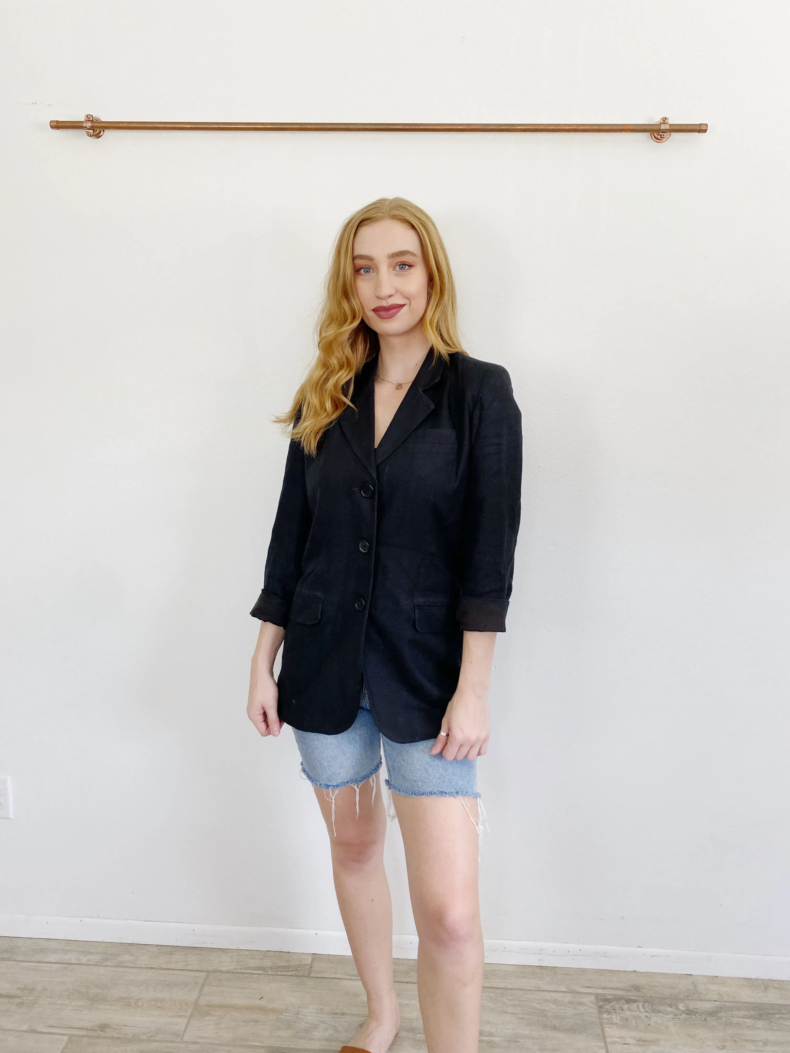 Vintage Clifford & Wills Linen Black Blazer Jacket 4