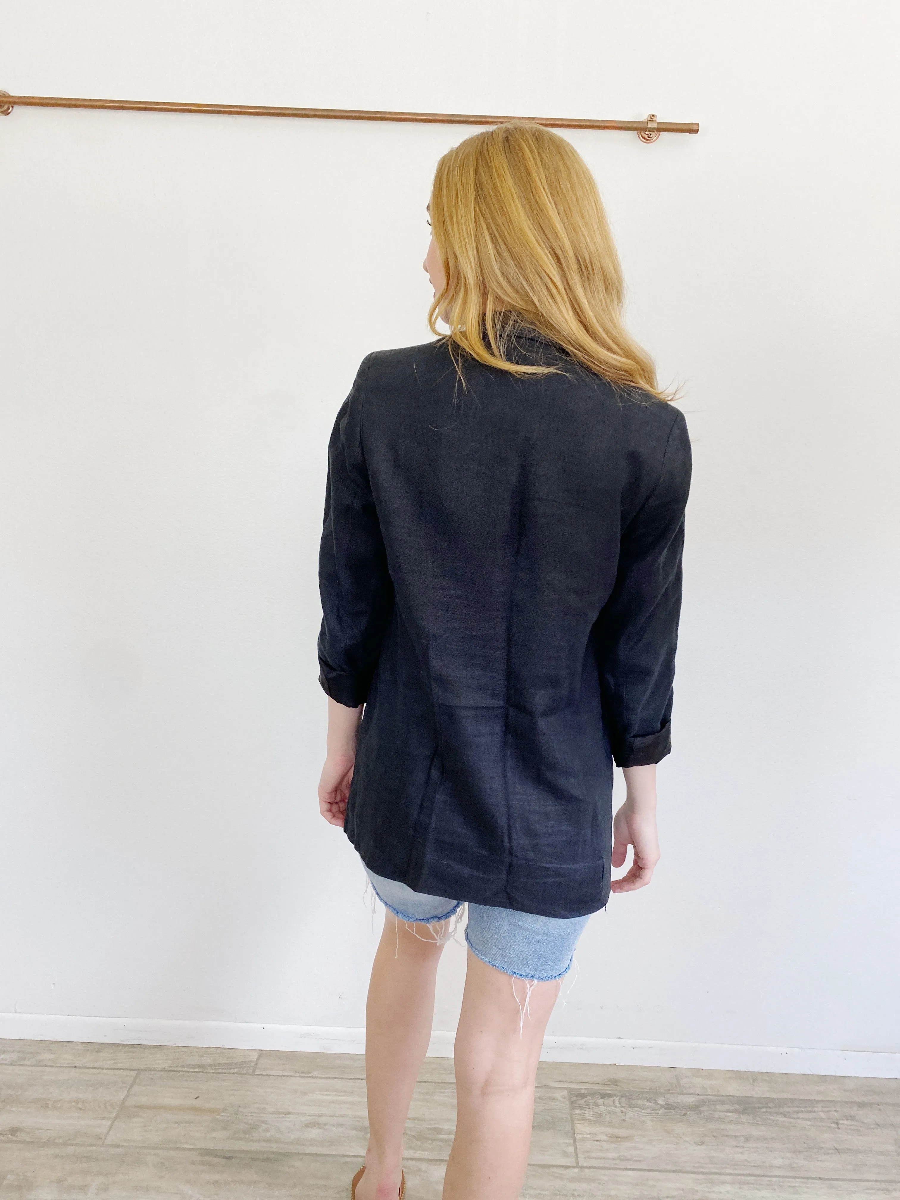 Vintage Clifford & Wills Linen Black Blazer Jacket 4
