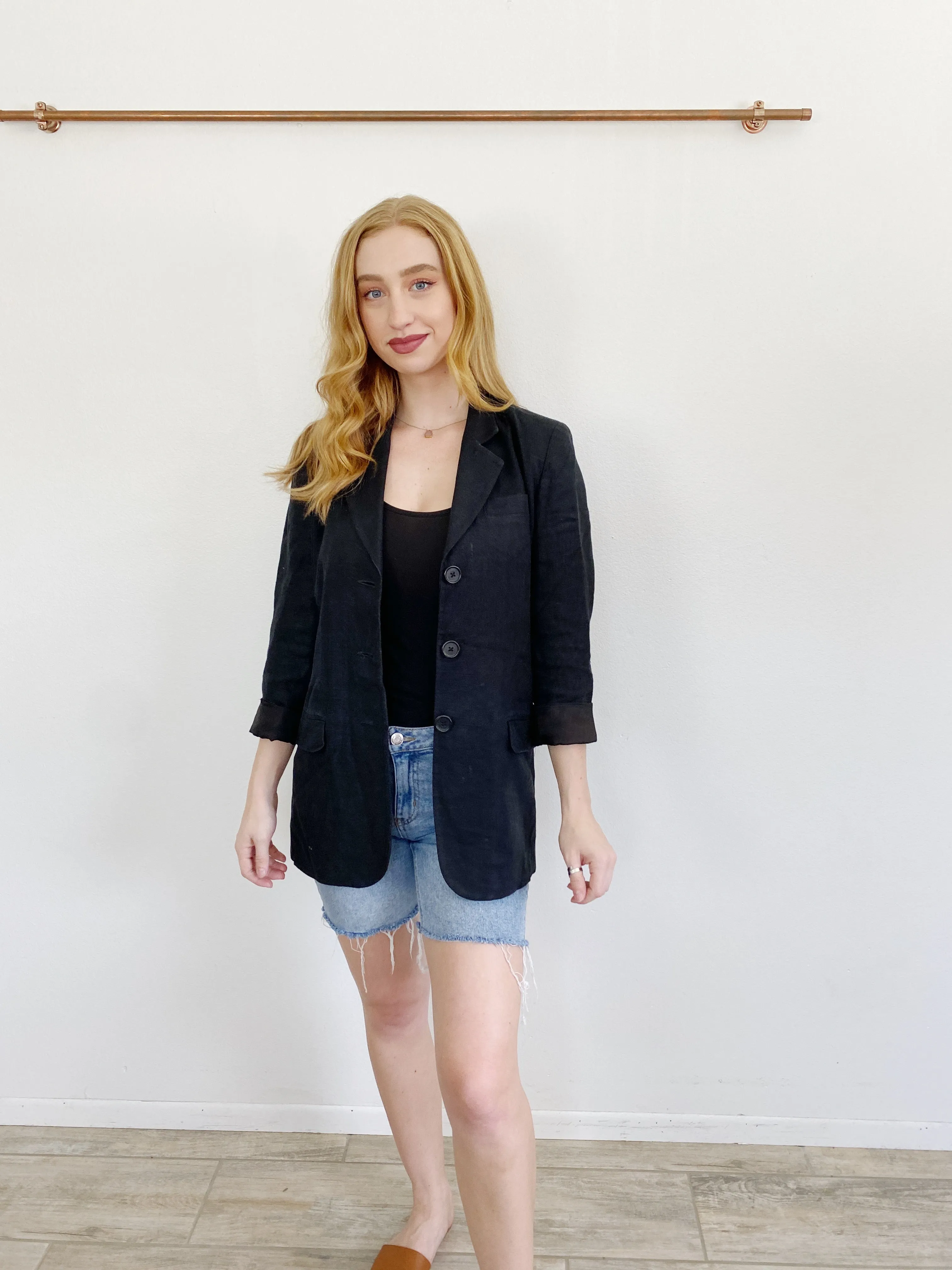 Vintage Clifford & Wills Linen Black Blazer Jacket 4