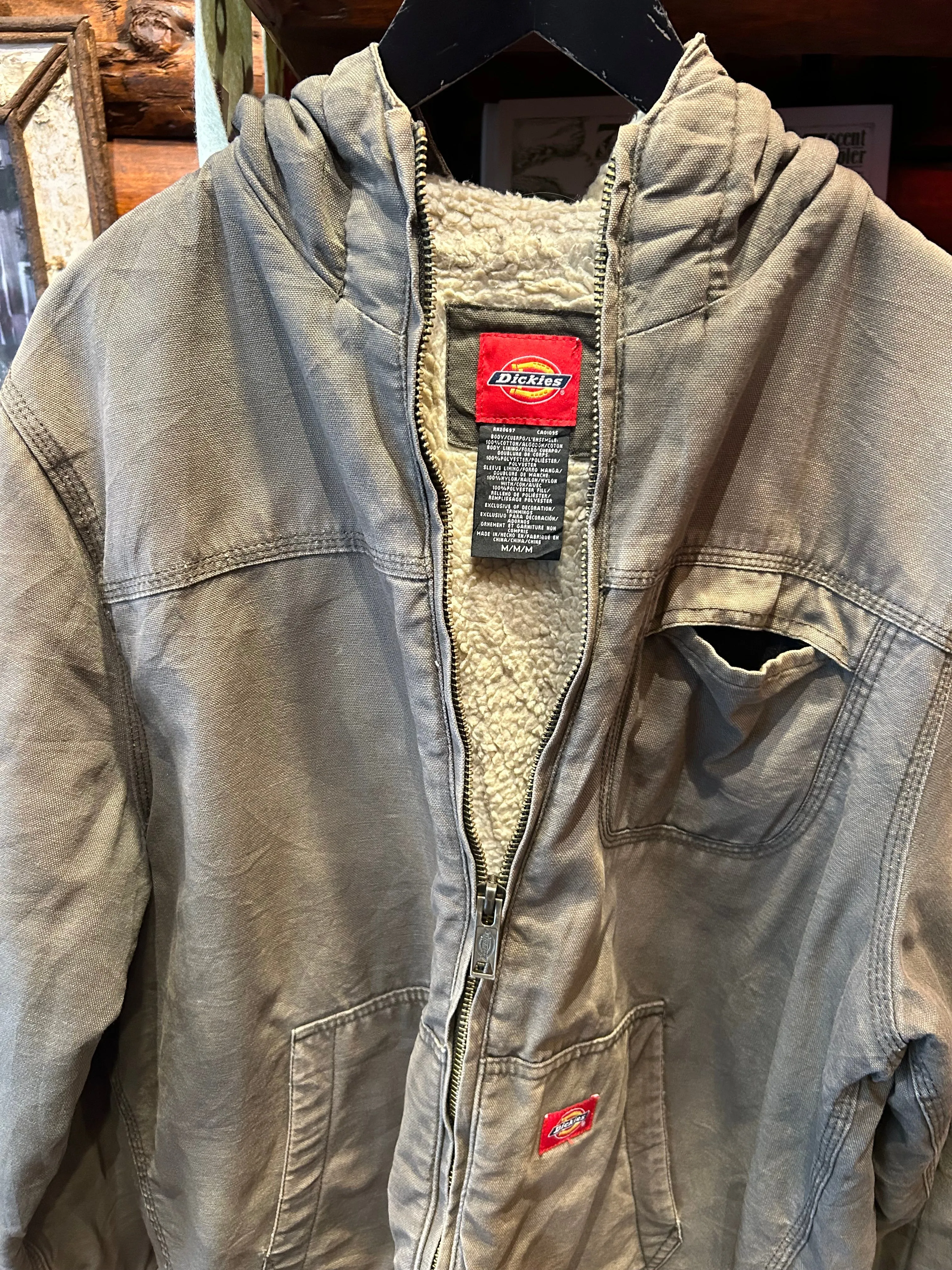 Vintage Dickies Sherpa Lined Hood Jacket, Medium