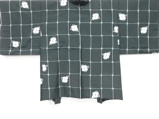 Vintage Kimono: Circa 1950-60s Silk Black and White Haori Jacket