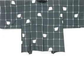 Vintage Kimono: Circa 1950-60s Silk Black and White Haori Jacket