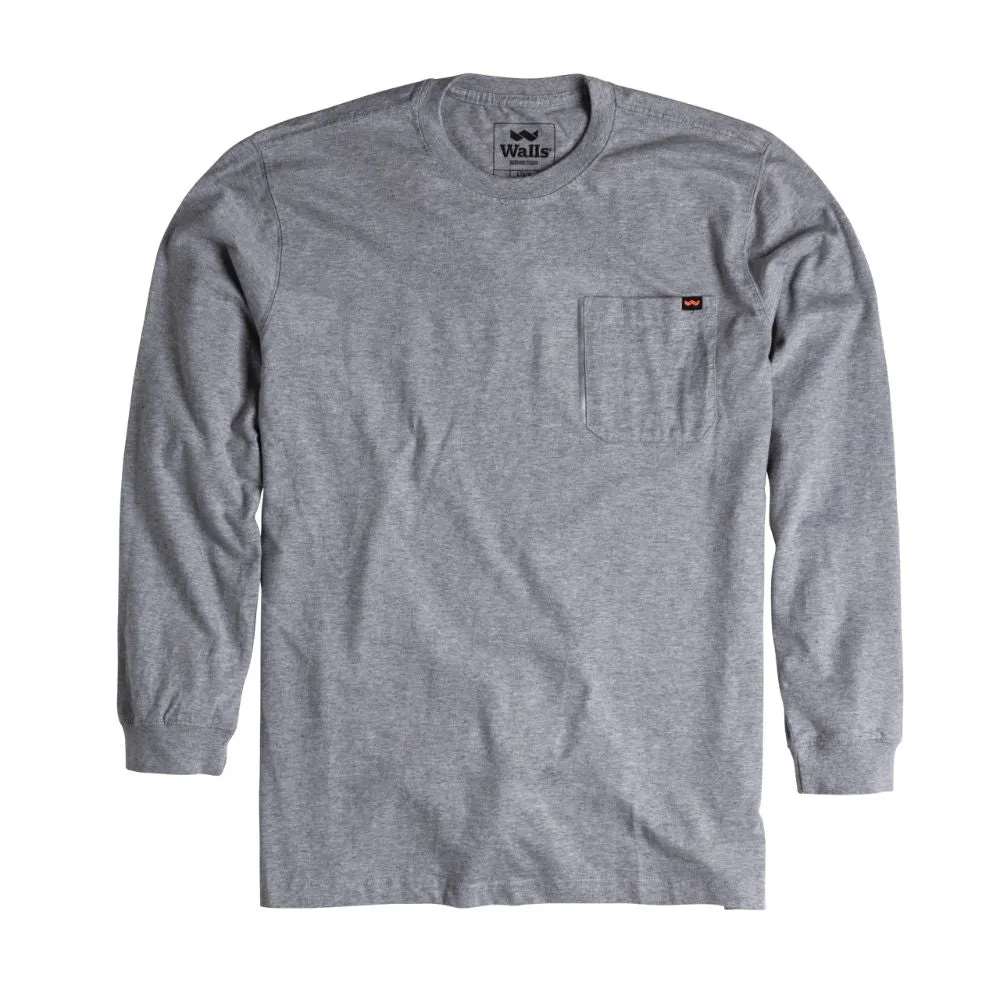 Walls Heavy Lifter Men's Long Sleeve Work Shirt  YL879 - Heather Grey