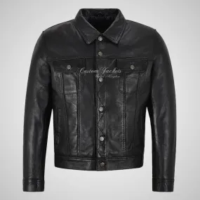 WEST Trucker Leather Jacket Denim Style Shirt Jacket