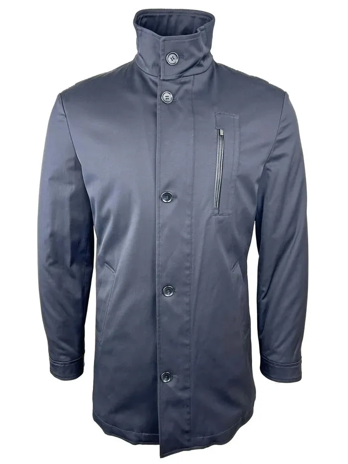 White Label Mason Water Repellent Overcoat - Navy
