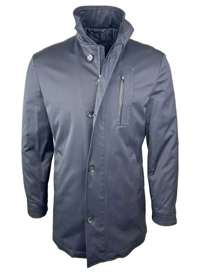 White Label Mason Water Repellent Overcoat - Navy