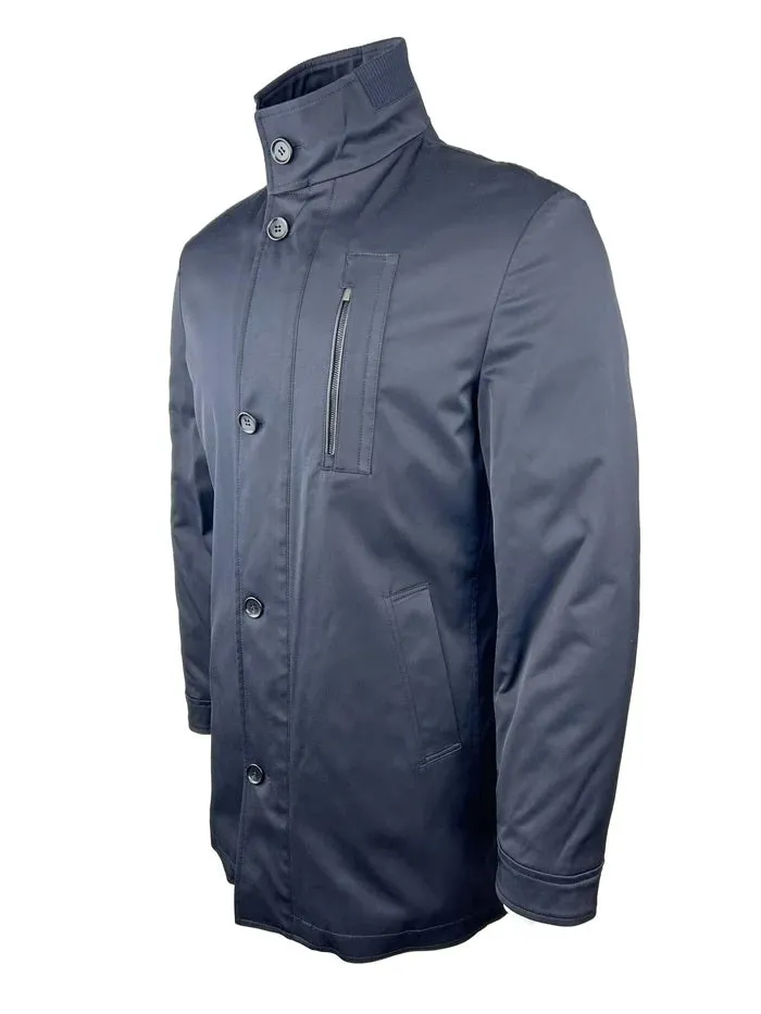 White Label Mason Water Repellent Overcoat - Navy