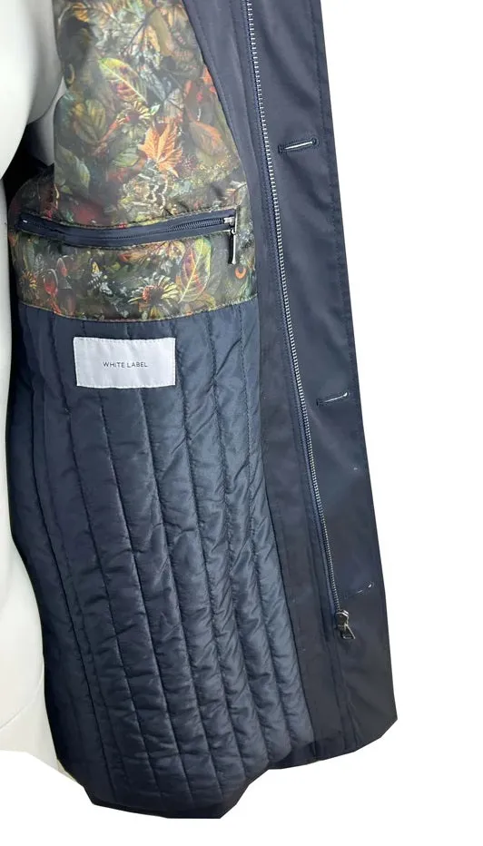 White Label Mason Water Repellent Overcoat - Navy