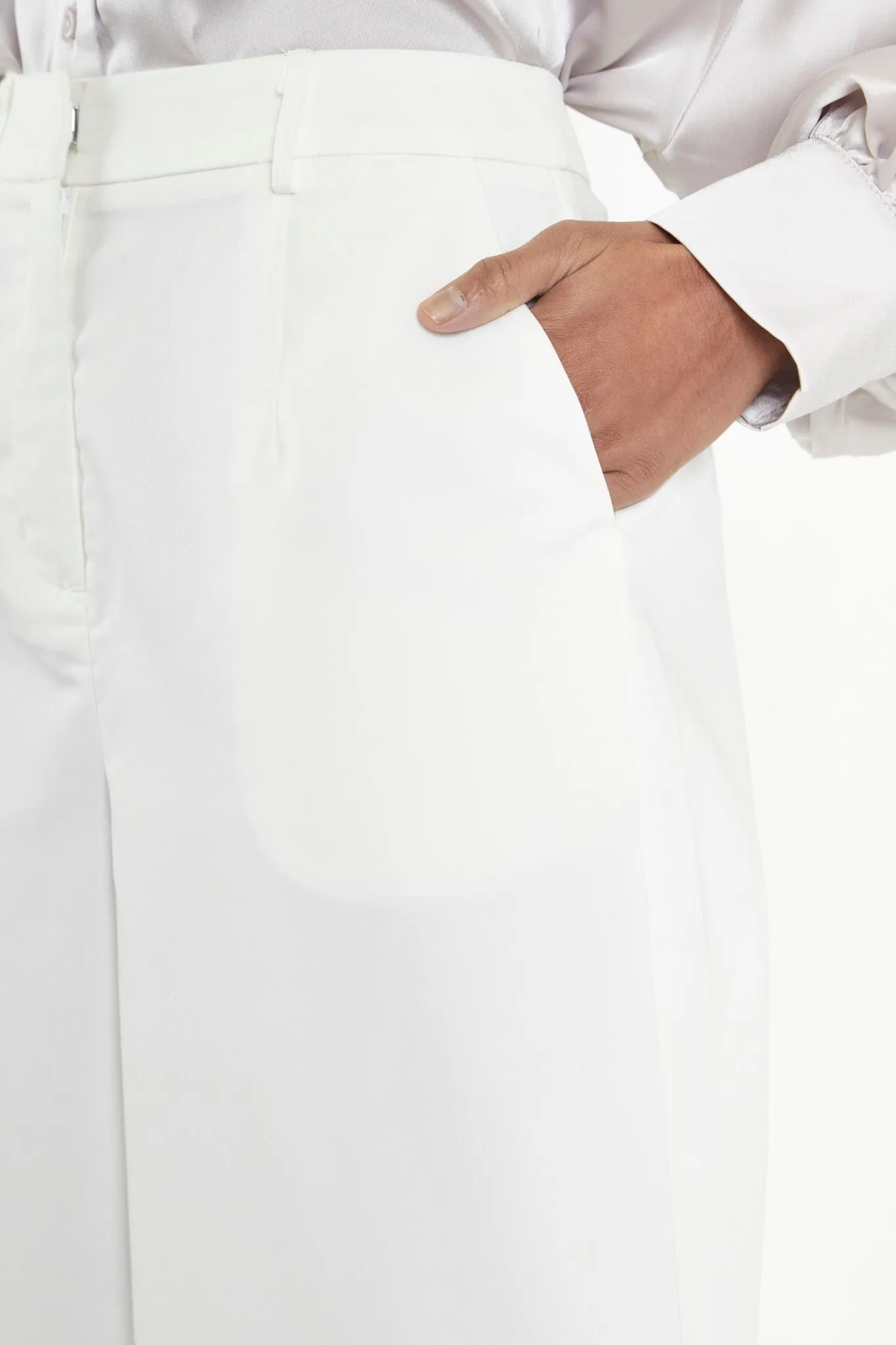 White Wide Leg Trousers