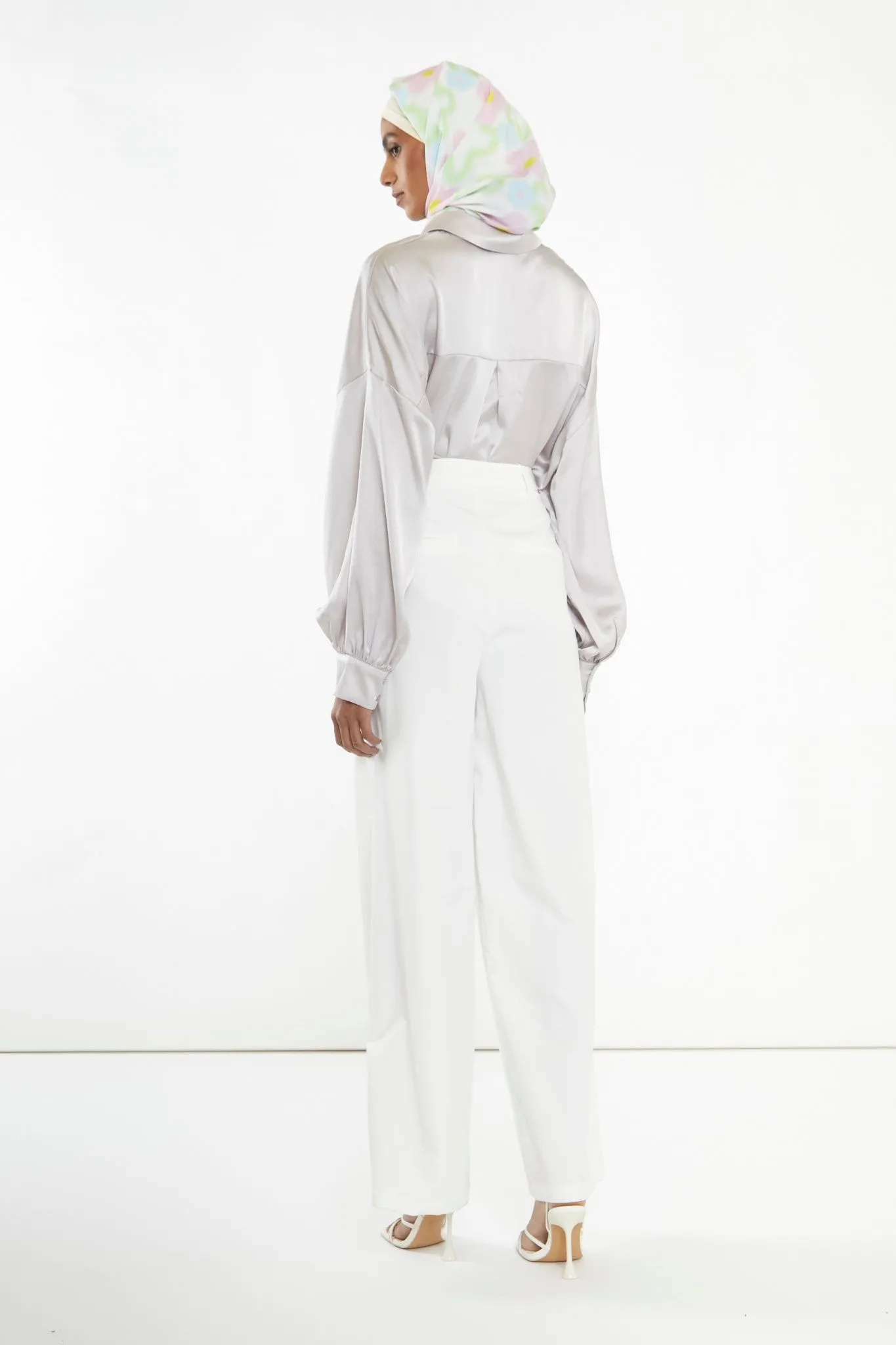 White Wide Leg Trousers