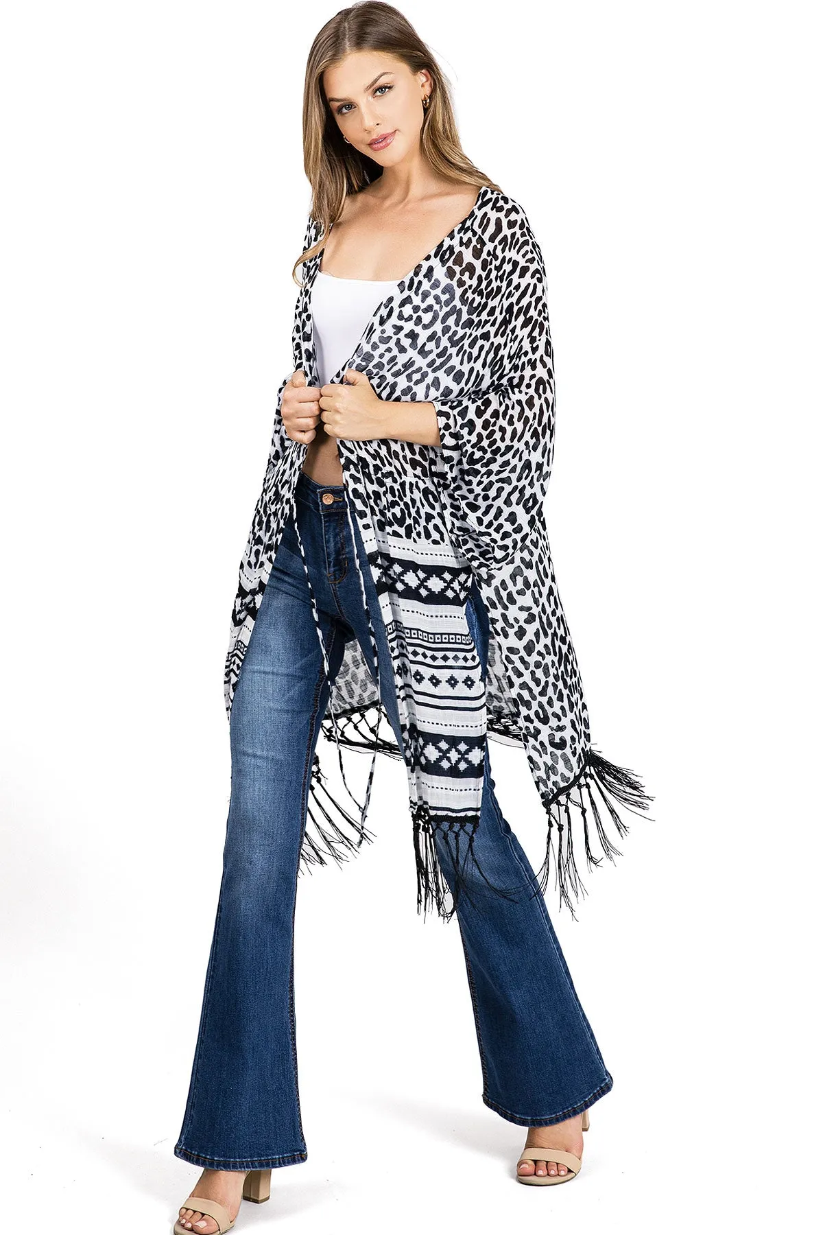 Wild Side Fringe Kimono