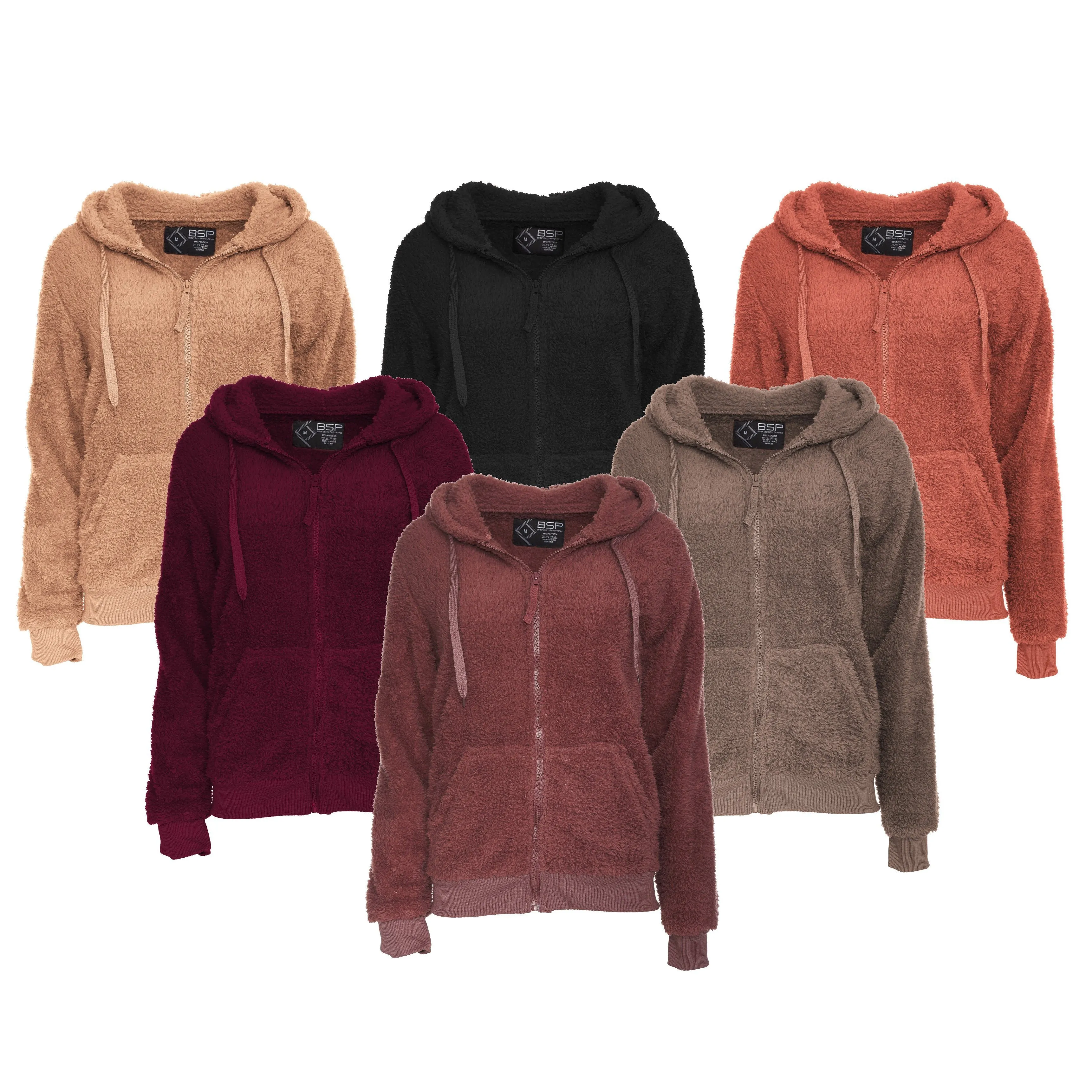 Women's Inner and Outer Sherpa Hoodie Sweatshirt Jacket