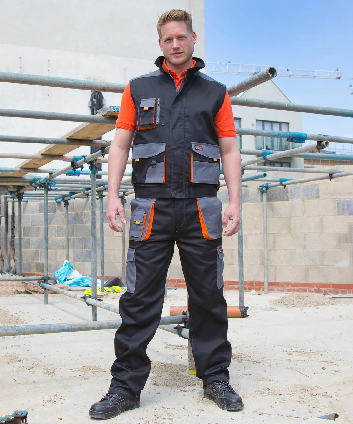 Work-Guard lite trousers | Royal/Navy/Orange