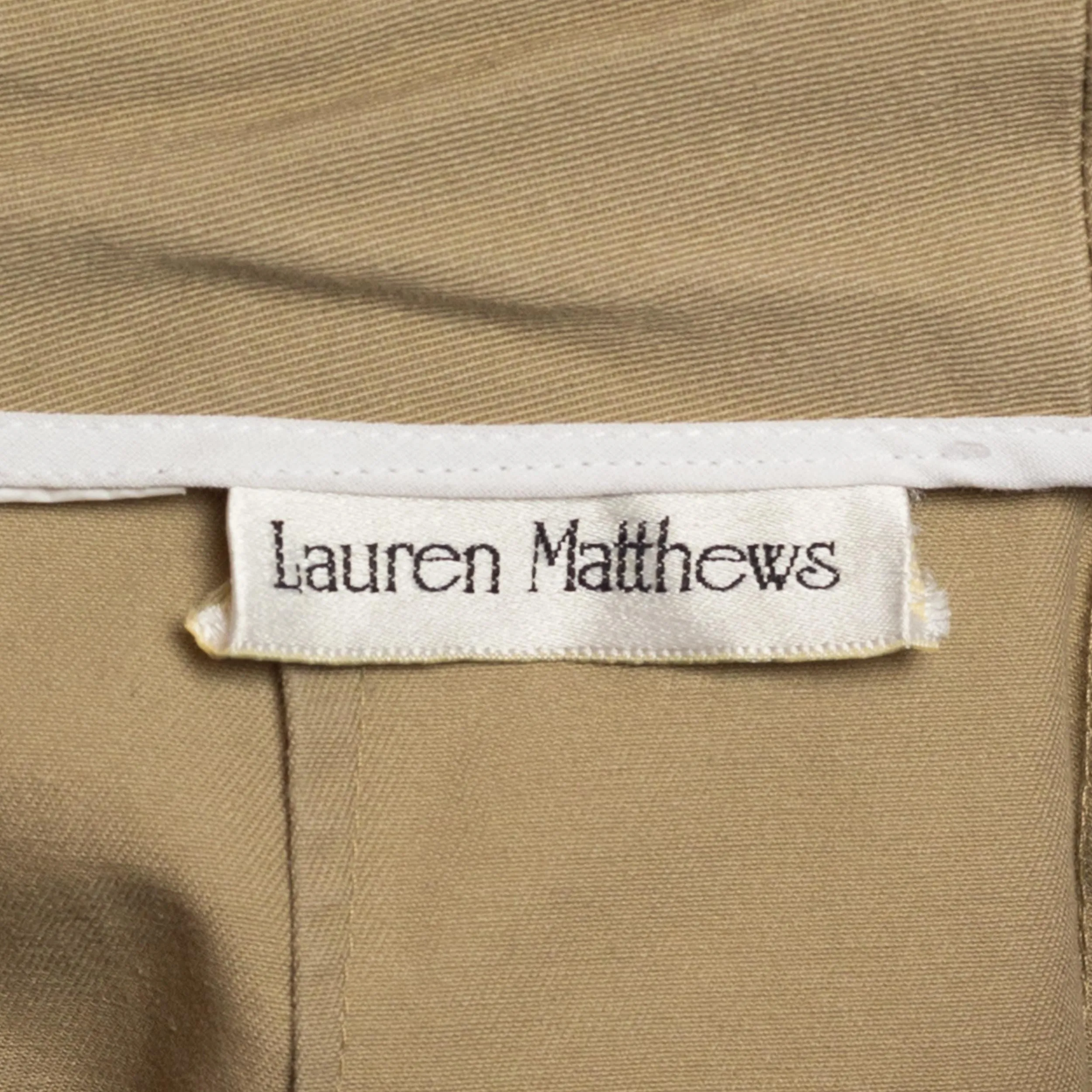 XS 80s Minimalist Khaki Midi Skirt 24"