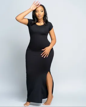 Zia Africa " Angelina"Maxi Bodycon Dress - Black