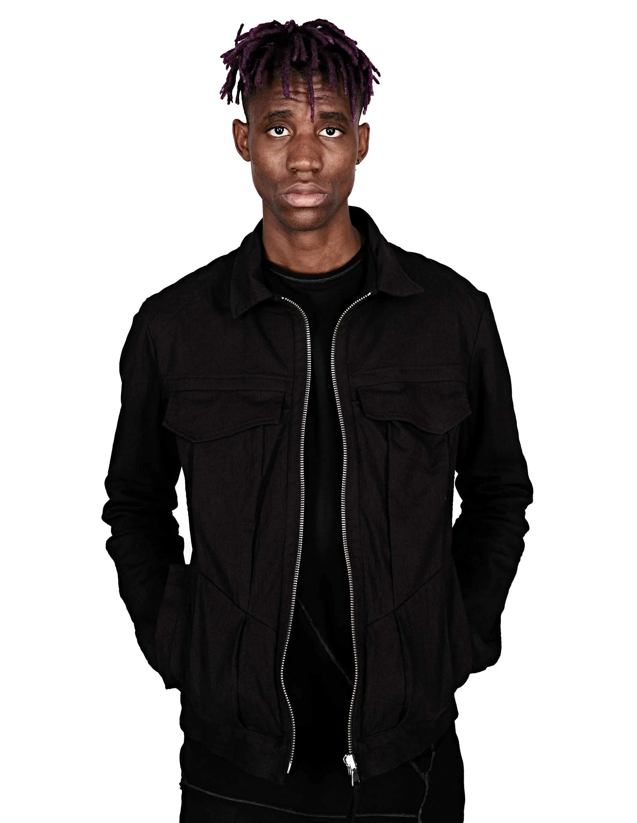 Zip-Front Denim Jacket