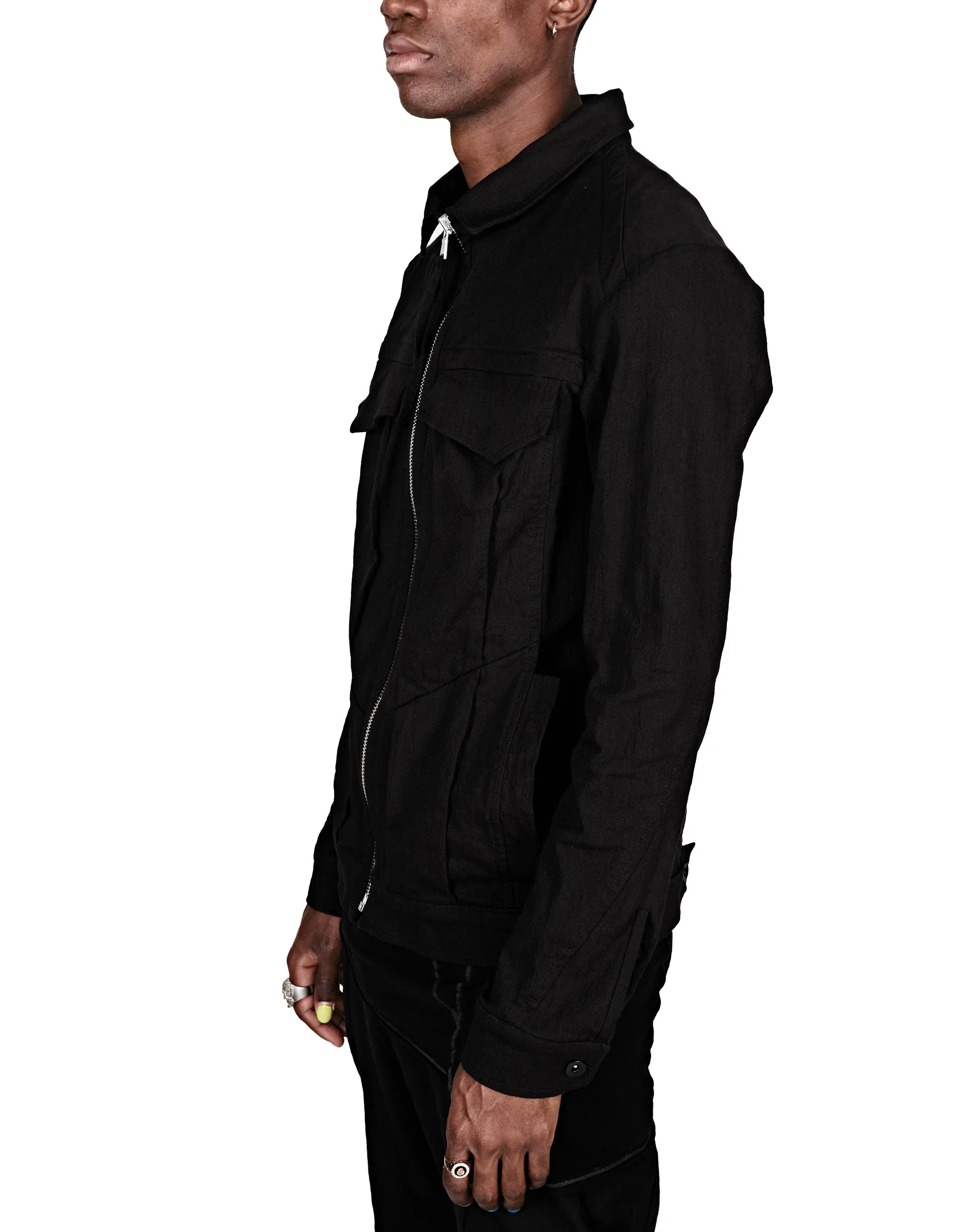 Zip-Front Denim Jacket